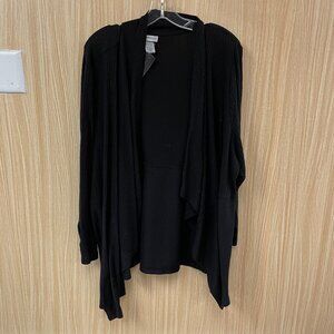 Catherines black open cardigan size 3X